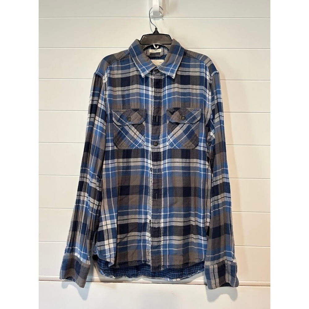 American Eagle Outfitters Plaid Button Up Shirt Athletic Fit Men's Medium